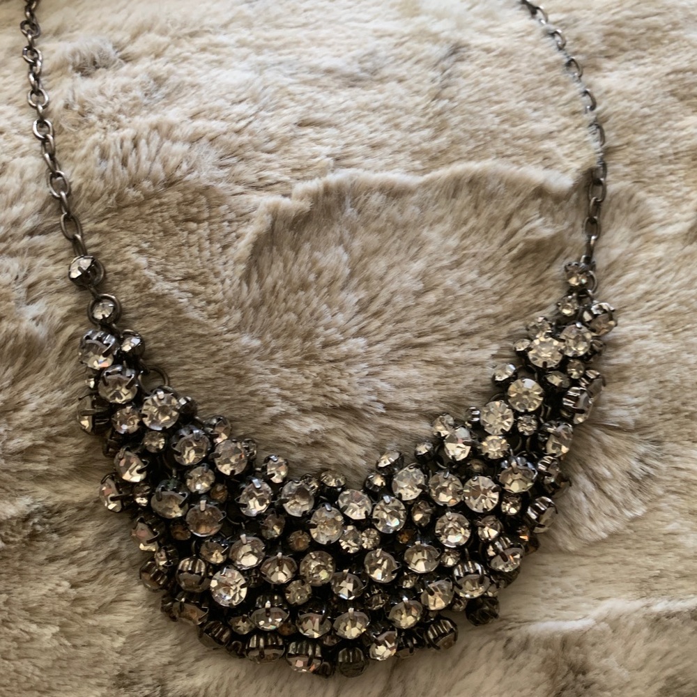 Rhinestone cluster necklace